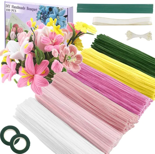 Vista 12 de 1000 piezas de limpiadores de tuberías para manualidades, kit de 18 colores surtidos
