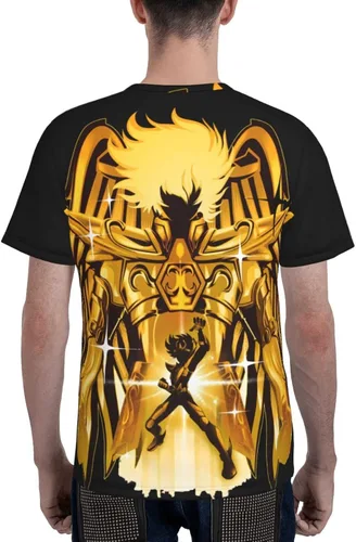 Vista 5 de Saint Anime Seiya - Camiseta de manga corta para hombre, suave, casual, unisex, cuello redondo, camiseta de entrenamiento