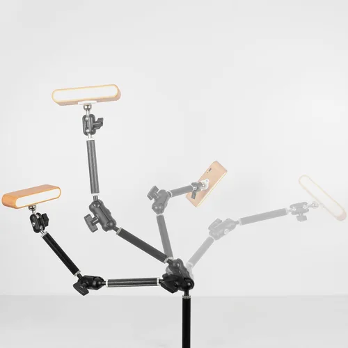 Vista 3 de Abrazadera de soporte de escritorio con abrazadera C de brazo mágico con control táctil, luz de lectura LED, 3 temperaturas de color, 3