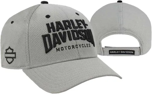 Vista 2 de Harley-Davidson - Gorra de béisbol para hombre, bordada, atlética, curvada, ajustable, color gris, Gris