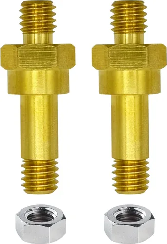 Vista 6 de Ampper 3/8"-16 y 3/8"-24 pernos de terminal de batería de poste lateral largo de latón, poste lateral estándar de batería extensor compatible