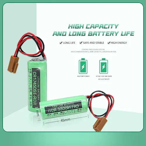 Vista 3 de 2 unids 3V CR17450SE-R / A98L-0031-0012 2500mah PLC batería para FANUC con enchufe US Stock