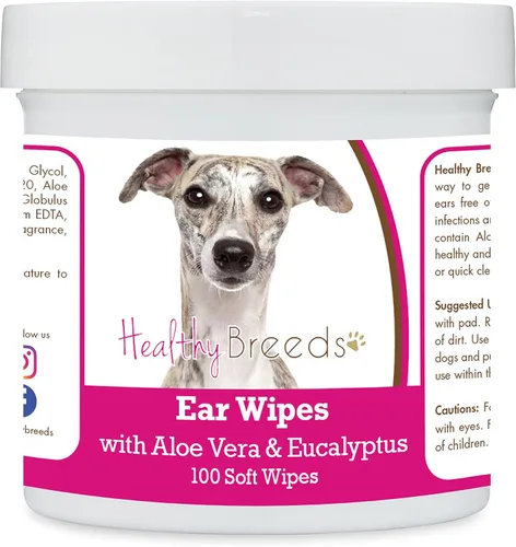Vista 205 de Healthy Breeds Affenpinscher Toallitas de limpieza de oídos con aloe y eucalipto para perros, 100