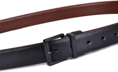 Vista 6 de Beltox - Cinturón para hombre de vestir casual reversible de cuero de 1.1" con hebilla de rodillo giratoria