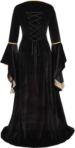 Vista 9 de Kranchungel - Vestidos renacentistas de estilo medieval/irlandés/campesino para mujer; disfraz de hada, para bailes