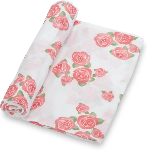 Vista 16 de LollyBanks Mantas para Bebé, Manta de Arrullo de Muselina de Algodón 100% para Niñas, Suave y Grande de 47 x 47 Pulgadas, Arrullo para Recién