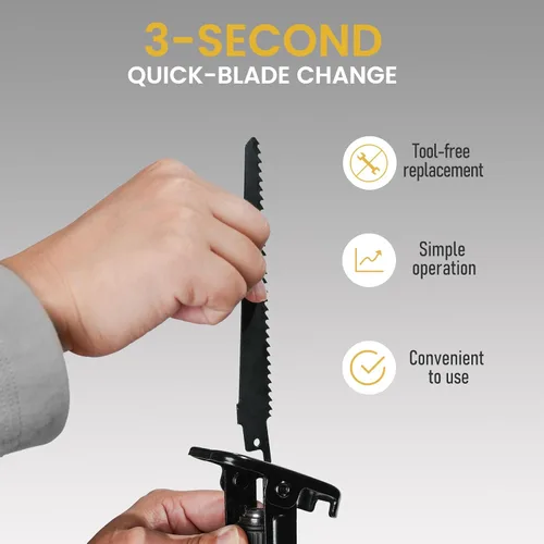 Vista 7 de Sierra recíproca sin escobillas compatible con batería Dewalt 20V MAX (solo herramienta), 3,000 SPM Sawzall inalámbrico con una sola mano, longitud