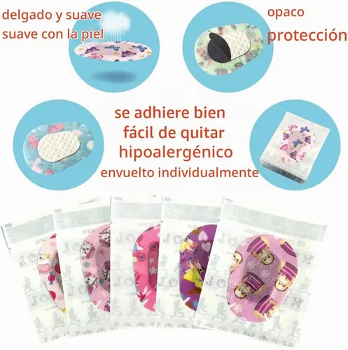 Vista 2 de Parches adhesivos para ojos para niñas pequeñas, 33/bx, tamaño Jr 0-2 años