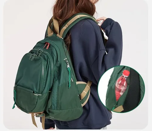 Vista 2 de DORIS&JACKY UNISEX - Mochila campus de gran capacidad, mochila informal de viaje para mujer (grande, verde)