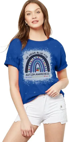 Vista 3 de Camiseta de concientización sobre el autismo, aceptación del autismo, camisetas azules para autismo, camisetas de educación especial, ropa