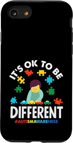 Vista 18 de Ok to Be Different Autism Awareness Puzzle Piece Ribbon Case para iPhone 17