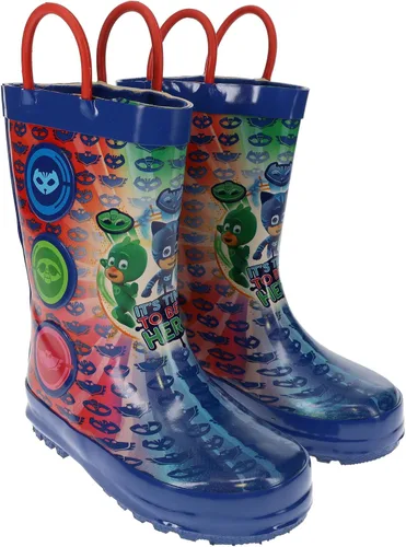 Vista 2 de PJ Masks Botas de lluvia para niños pequeños con asas fáciles de poner Catboy Gekko y Owlette