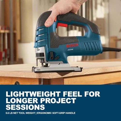 Vista 3 de Bosch - Sierra caladora JS470E, con cable, mango superior, 120 V, baja vibración, velocidad variable, 7 amperios, para un corte suave de hasta 5-7/8