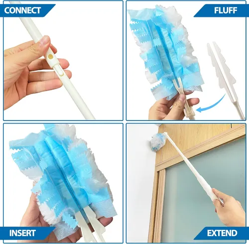 Vista 2 de KEUYE Manijas de repuesto compatibles con repuesto Swiffer Duster, mango extendido, mangos de longitud ajustable solo (1 unidad)