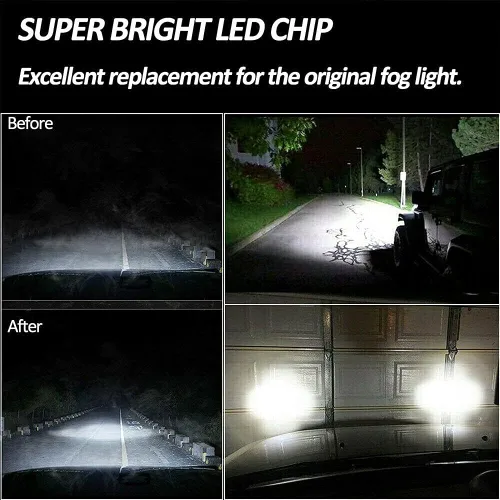 Vista 6 de Luces antiniebla LED redondas de 3.5 pulgadas, lámpara antiniebla de repuesto blanca universal para Honda, Ford, Nissan, Subaru, Suzuki, Lincoln