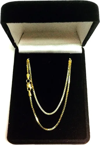 Vista 4 de Collar de cadena de oro macizo amarillo de 14 quilates, 0.047 in