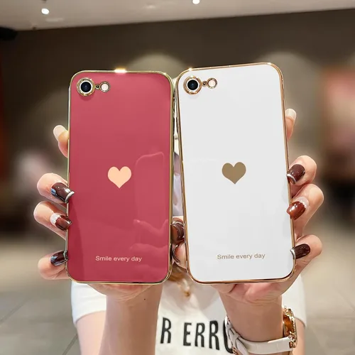 Vista 2 de Teageo Funda para iPhone SE 2020/2022, funda para iPhone 7/8, rubor Bright Blush