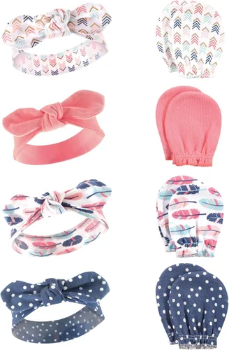 Vista 97 de Hudson Baby Conjunto de diadema de algodón y manoplas para rascar para bebé