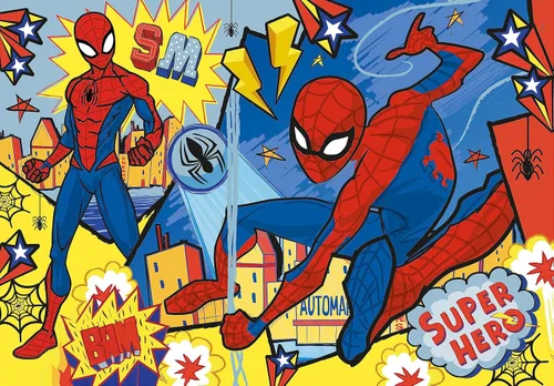 Vista 2 de Clementoni 24216, Spider-Man Supercolor Maxi Puzzle para niños, 24 piezas, a partir de 3 años
