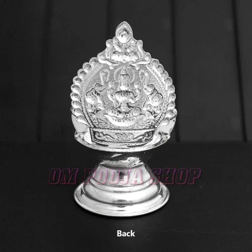 Vista 3 de Gajalakshmi Diya en Plata Pura - Tamaño 2.8 x 1.6 x 2.0 in