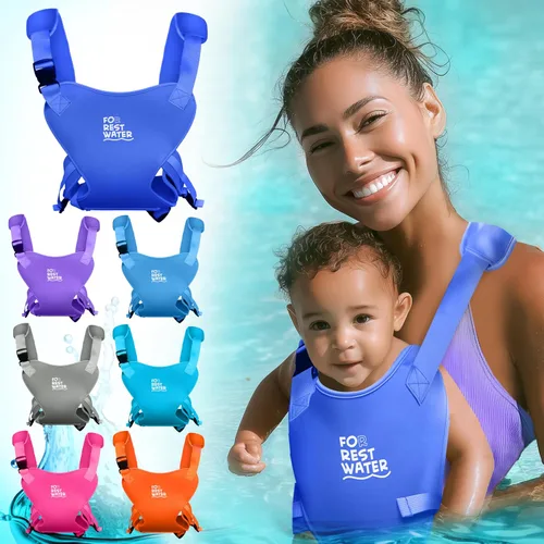 Vista 14 de Portabebés ergonómico de neopreno prémium para agua cálida y segura y diversión en la tierra (4-24 meses) - Arnés ajustable para bebés y niños