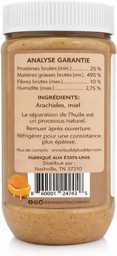 Vista 3 de BUDDY BUDDER Bark Bistro, golosinas de mantequilla de maní 100% natural para perros, enriquecimiento para perros, bolsillo para píldoras, fabricado