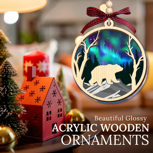 Vista 9 de HEXMOZ Adornos de Oso para Árbol de Navidad - Regalos de Osos para Mujeres, Hombres, Amantes de los Osos - Adorno de Navidad de Osos, Ideas