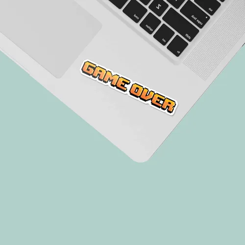 Vista 3 de Game Over - Calcomanía divertida para videojuegos, mini calcomanía retro de videojuegos para botella de agua Hydroflask, regalo nerd de Pixel Art