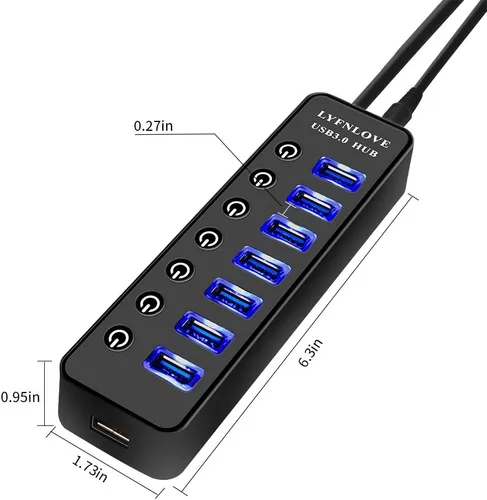 Vista 7 de Multi Puerto USB Hub.