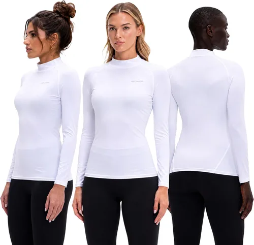 Vista 8 de DEVOPS Paquete de 3 camisetas de compresión de manga larga con cuello alto (3 unidades) Negro/Negro/Negro