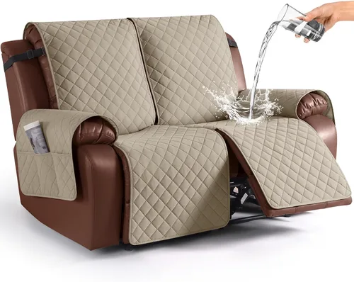 Vista 14 de KinCam Funda impermeable para sofá biplaza reclinable, funda antideslizante para sofá reclinable de 2 asientos, funda de sofá reclinable, protector