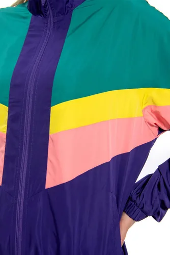 Vista 6 de Chaqueta rompevientos de los años 80 y 90 para mujer, chaqueta neón Verde