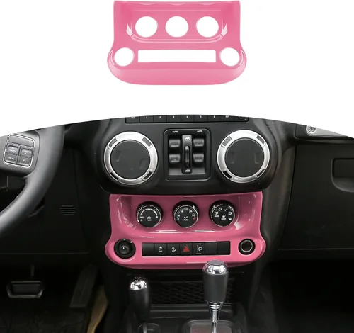 Vista 13 de RT-TCZ Para Jeep JK Negro Dash Console A/C Controles Cubierta Trim Panel para Jeep Wrangler JK JKU 2011-2017 ABS Interior Accesorios 1pc