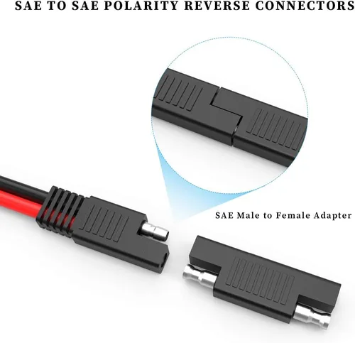 Vista 5 de EXTRACTME 10AWG 2 Pin Power Industrial Circular Cable Adaptador a SAE, enchufe solar Furion a conector SAE, apto para Furrion, maleta de panel