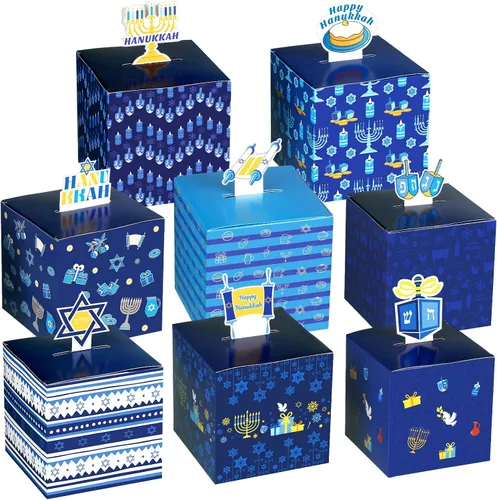 Vista 7 de Yeaqee 32 piezas cajas de regalo de Navidad 3D caja de dulces de Navidad bolsas de regalo de Navidad con forma de jengibre, muñeco de nieve