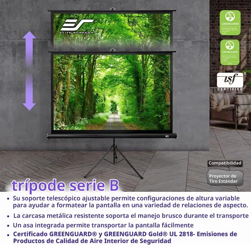 Vista 3 de Elite Screens Trípode B, 50 pulgadas 1:1, soporte plegable ligero, manual, pantalla de proyector de cine en casa, 4K / 8K Ultra HDR 3D listo