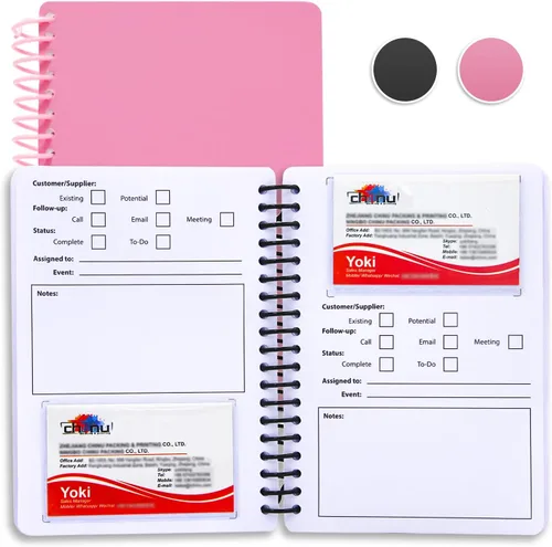 Vista 9 de Organizador de tarjetas de visita, libro con tarjetero, organizador portátil de tarjetas de crédito, gestión de todos los portatarjetas, tarjetero