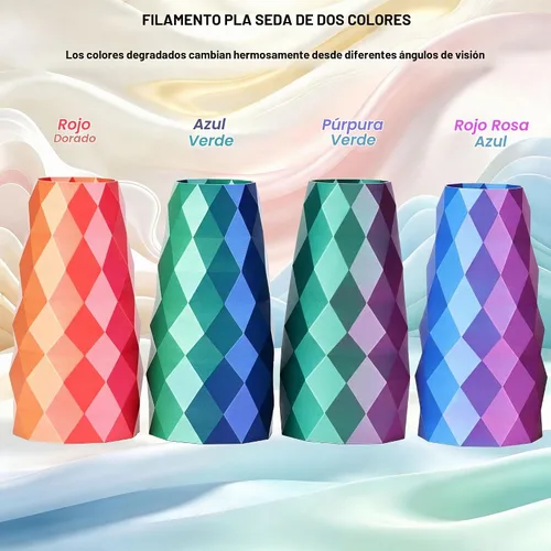 Vista 2 de Yousu Seda de Doble Color Filamento PLA para 3D Impresora Filamento Coextrusión PLA Multicolor Filamento PLA 1.75mm (± 0.03 mm) Compatible