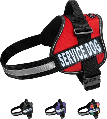 Vista 10 de Arnés del perro, chaleco reflectante, viene con 2 parches de velcro para perro Medir el perro antes de ordenar, Negro Chaleco de trabajo ajustable