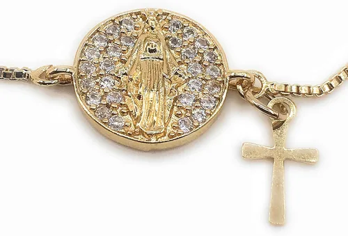 Vista 2 de Pulsera de cadena ajustable Nuestra Señora de Gracia Joyería Virgen María