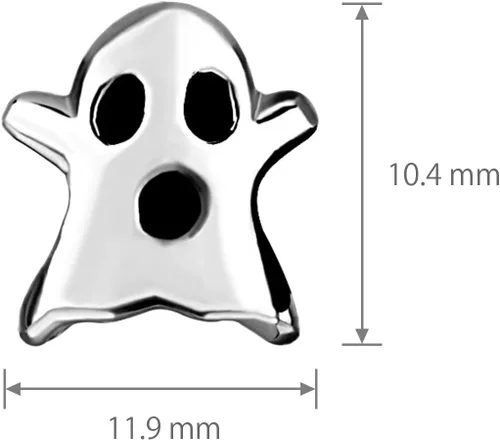 Vista 3 de MiiFort Bonito dije de fantasma de Halloween compatible con pulseras Pandora, Casper blanco, hija, hermana, nieta, Metal, No es una piedra preciosa