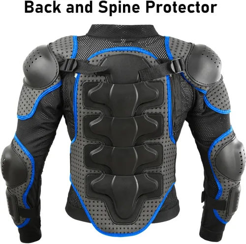 Vista 7 de Reomoto Chaqueta de motocicleta para niños, equipo de motocross, chaqueta de armadura de cuerpo completo para ciclismo, MTB, ATV, patinaje, esquí