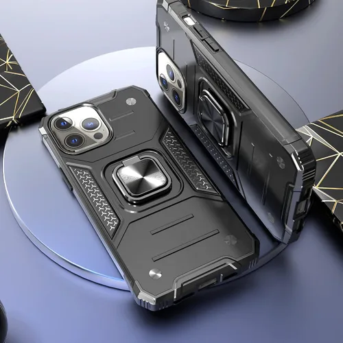 Vista 2 de Funda para iPhone 13 Pro con protector de pantalla, absorción de golpes, resistente, resistente a prueba de caídas, funda delgada con soporte