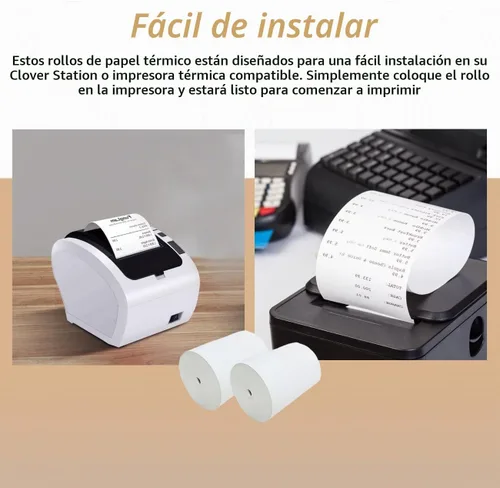 Vista 5 de BAM POS - Rollos de papel térmico para recibos, 3-1/8 x 190 pies, sin BPA (30 rollos)