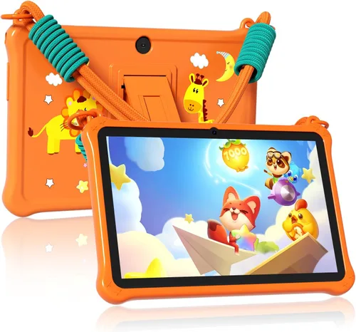 Vista 8 de PRITOM Tablet infantil de 7 pulgadas con cordón, tableta Android 13 de 32 GB con WiFi, cámara dual, educación, juegos, software para niños Azul