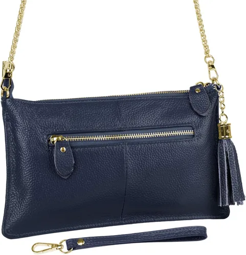Vista 3 de YALUXE Genuine Leather Wristlet Handbags Purses Cell Phone Pocket Clutch Wallet Crossbody Bags for Women Azul