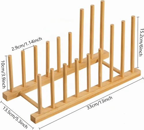 Vista 2 de HBlife Heighten - Organizador de madera de bambú para secar platos