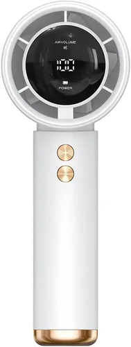 Vista 7 de Mini ventilador portátil de mano – USB recargable, ventilador de refrigeración personal silencioso de 100 velocidades, ligero y compacto para Blanco