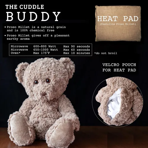 Vista 4 de Bonita almohadilla térmica de peluche de animal relleno para calambres menstruales - Almohadilla térmica portátil ideal para calambres menstruales