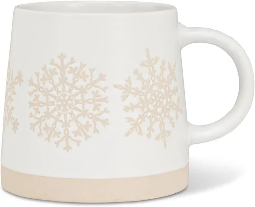 Vista 17 de Abbott Collection Taza de Base Ancha con Abejas - Gres, Amarillo/Marfil, 3.5 Pulgadas de Alto (14 Onzas)